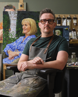 Photograph of portrait artist; Oliver Winconek